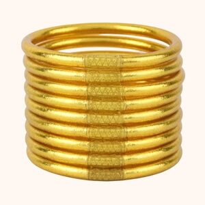 GOLD ALL WEATHER BANGLES® (SET OF 9) - SERENITY PRAYER- size small